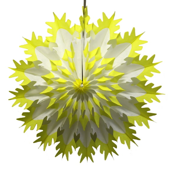 3-Pack Devra Party 19 Inch Tissue Paper Snowflake Decoration, Yellow Tip