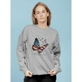 thumbnail image 2 of Freedom Butterfly Sweatshirt Women -Image by Shutterstock, Female Large, 2 of 4