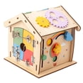 thumbnail image 3 of Busy Board Wooden House Preschool Learning Wooden Sorter Toy Teaching Activity, 3 of 9