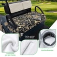 thumbnail image 5 of Golf Cart Seat Covers for 2 Seater,Black Floral Microfiber Cart Seat Towel Blanket,Boho Botanical Vintage Paisley Flower Absorbent Breathable Non Slip Bench Seats Protector for Golf Course 51"x31", 5 of 9
