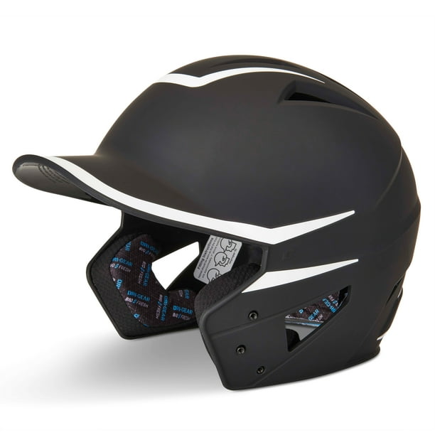 HX Legend Baseball Batting Helmet, Large, Black,, White Trim