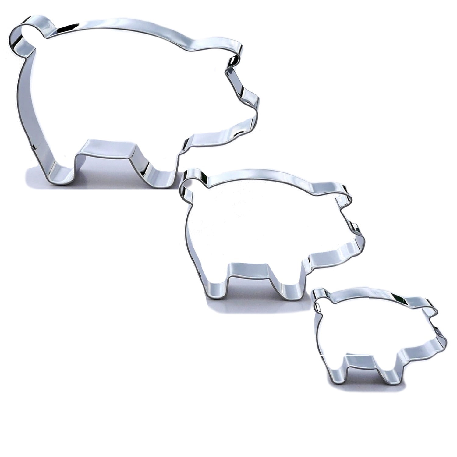 Pig Cookie Cutter Set, 3 Piece, Stainless Steel