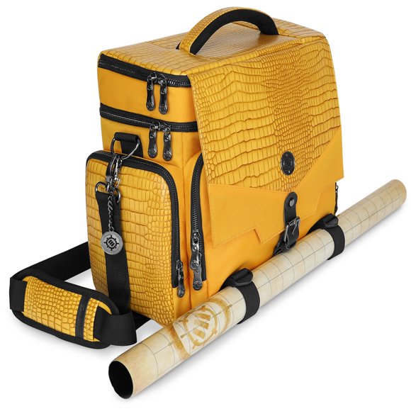 ENHANCE Bolsa DnD de aventurero RPG edición coleccionista – Bolsa de viaje exterior con diseño de dragón oculto con miniaturas de mesa, soporte para tapete de bóveda, bolsillos para dados y fichas DnD