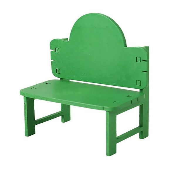 European Vintage Wooden Mini Chair Decor - Green Desktop Accent With Retro Design, For Living Room Shelf, Office Desk, Home Decor Display