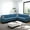 Blue, variant on Aukfa 6-Seater L Shaped Sectional Sofa Modular Couch for Living Room, 2Pillows, Flannel, Pale Green