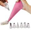 8 Pieces, Set Cake Decorating Tips Set Icing Piping Cream Pastry Bag with 6 Pieces Stainless Steel Nozzle Set DIY Cake Decorating Tools