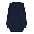 thumbnail image 6 of YUGYXL Long Hoodies for Women Fall Soft Oversized Fleece Hooded Sweatshirts Solid Comfort Zip Up Jackets with Pockets Navy M, 6 of 6