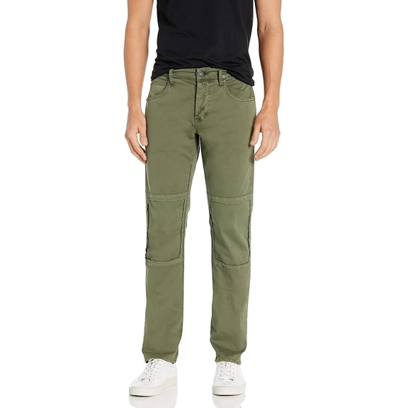 Hudson Jeans Men's Damian Slim Straight Leg Twill Pant with Biker Knee Patch 34