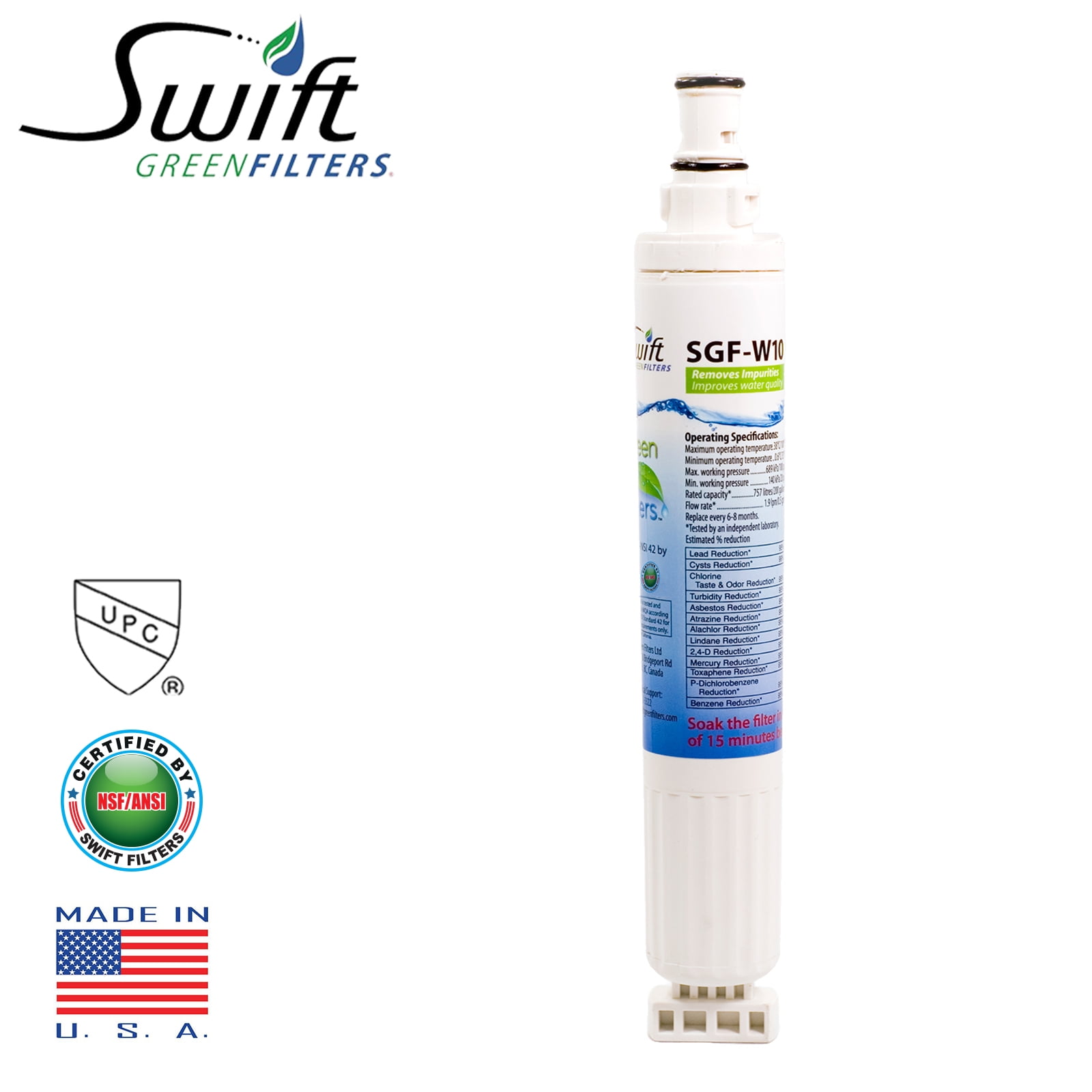 Swift Green Filters SGF-W01 Replacement for Whirlpool 4396508 Refrigerators Water Filters(Pack of 1)