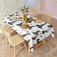 thumbnail image 5 of Halloween Witch Hats and Bats Rectangle Tablecloth 60"x120",Waterproof Polyester Rectangle Table Cloth, Wipeable Spillproof Polyester Tablecloth for Dining, Camping, Indoor and Outdoor, 5 of 6
