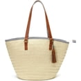 thumbnail image 2 of Kukuzhu Straw Beach Bags Tote Tassels Bag Hobo Summer Handwoven Shoulder Bags Purse With Pom Poms, 2 of 7
