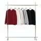 thumbnail image 3 of Solid color hooded cordless loose sweatshirt for men, autumn and winter heavyweight retro casual versatile pullover sweatshirt for women, 3 of 4