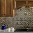 thumbnail image 3 of FASÄDE Fleur de Lis Decorative Vinyl 18in x 24in Backsplash Panel in Brushed Nickel (5 Pack), 3 of 7
