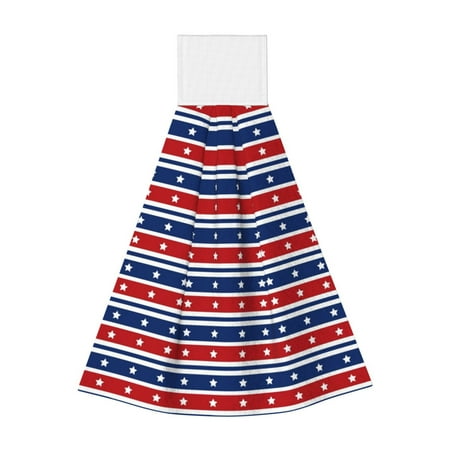 

Disketp Fourth Of July Hanging Kitchen Towel Tie Towels Tea Bar Dish Cloths Dry Towel for Laundry Room Decor (18*14in)