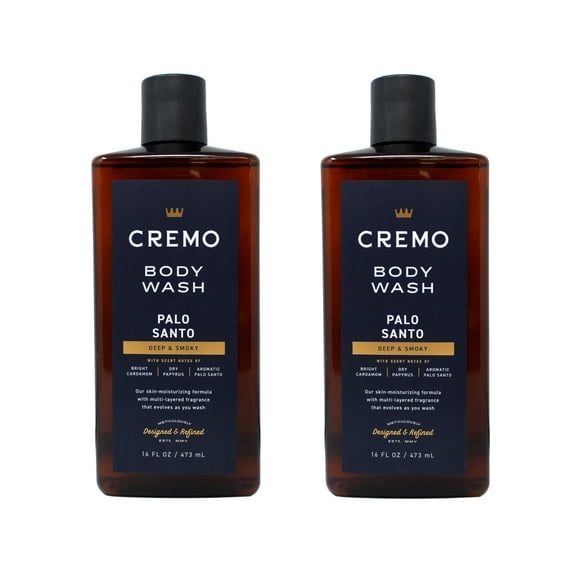 Cremo Rich-Lathering Palo Santo (Reserve Collection) Body Wash, Notes of Bright Cardamom, Dry Papyrus and Aromatic Palo Santo, 16 Fl Oz (2-Pack)