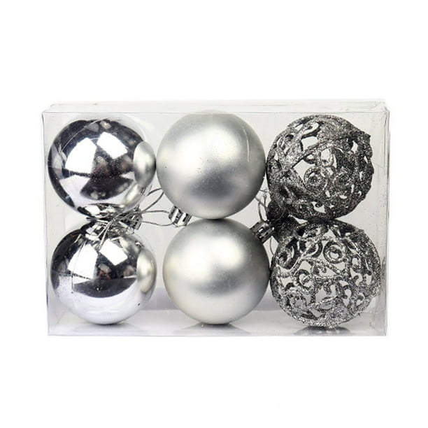 Adornos navideños Bola navideña 6CM8CM Colgante Luz navideña Bola hueca de plástico Suministros