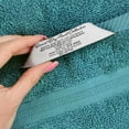 thumbnail image 6 of Superior Smart Dry 4-Piece Zero Twist Soft Cotton Bath Towel Set, Quick Dry Fade Resistant, Turquoise, 6 of 11