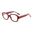 thumbnail image 1 of Retro Square Oval Frame Anti Blue Light Glasses Red Thick Frame Plain Eyes Glasses Korean Fashion Female Eye Protection Eyewear A-Red, 1 of 6
