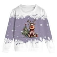 thumbnail image 5 of Staki Christmas Sweater Toddler Girl Christmas Sweatshirt Kids Ugly Xmas Cotton Short Sleeve Shirt(Light Purple,3-4 Years), 5 of 5