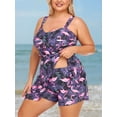 thumbnail image 3 of Summer Mae Plus Size Two Piece Swimsuits for Women Tankini Bathing Suits Flowy Swim Dress with Shorts, 3 of 7