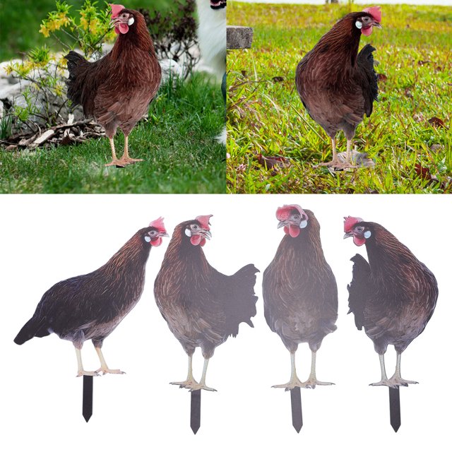 Arte De Patio De Pollo, Estacas Decorativas Para Gallinas De Jardín De Colores Brillantes, Fáciles De Instalar Para Patios