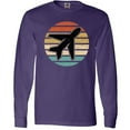 thumbnail image 3 of Inktastic Airplane Pilot Vintage Sunset Long Sleeve T-Shirt, 3 of 5