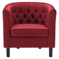 thumbnail image 3 of Armchair Accent Chair, Velvet, Red, Modern Contemporary Urban Design, Living Lounge Room Hotel Lobby Hospitality, 3 of 8