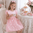 thumbnail image 2 of IPIO Girls Butterfly Princess Dress, A-Line Party Outfit with Flutter Sleeves for Birthday and Special Occasions, 2 of 7