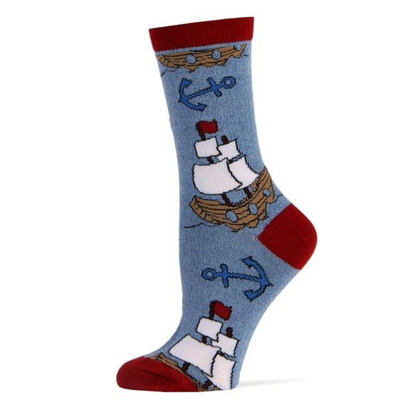 Oooh Yeah Women's Funny Novelty Crew Socks, Crazy Cool Fashion Socks, Let's Sail