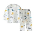 thumbnail image 2 of Summer Toddler Kids Baby Girls Boys' Casual Long Sleeve Casual Loungewear Thin Air-conditioned Clothing Home Clothing Two Piece Set, 2 of 5