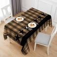 thumbnail image 6 of Brown Black Plaid Table Cloth Waterproof Tablecloths, Vintage Rustic Star Buffalo Check Tablecloth Dining Table Cover for Kitchen Party Tabletop Outdoor, Rectangle Tablecloth 60x120 Inch, 6 of 9