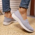 thumbnail image 5 of Fashion Breathable Sneaker Mesh Slip On Walking Shoes Arch Support Solid Color Grey, 5 of 8
