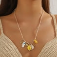 thumbnail image 3 of SmartBy Ceramic Shell Fish Pendant Necklace for Women Irregular Gravel Braided Rope Adjustable Necklace Ocean Theme Boho Beach Jewelry, 3 of 6