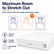Bellable 14-inch King Hybrid Mattress, Medium-Firm Memory Foam and Innerspring in a Box