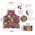 thumbnail image 7 of Pioneer Flower Floral Print Pattern Apron-Garden Aprons for Women with Pockets-Cotton Linen Waterproof Kitchen Cooking Gardening Aprons Adjustable for Kitchen,Cooking,BBQ and Salon 33x27 Inch, 7 of 7