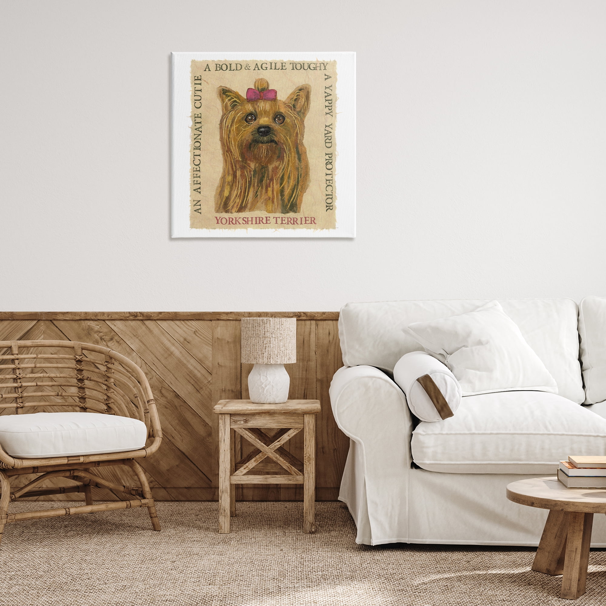 Stupell Industries Fun Yorkshire Terrier Phrases Animals Painting Wrapped Canvas Art Print Wall Art, 30 x 30