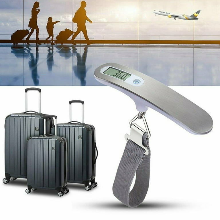 LCD Luggage Scale, Digital Portable Handheld Suitcase Weight for Travel,  110 Pounds, Not Included Battery, 2 Pack 