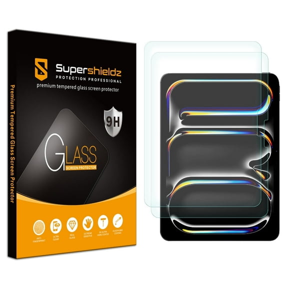 (2 Pack) Supershieldz Designed for iPad Pro 13 inch (M5, M4, 2025/2024) Screen Protector, (Tempered Glass) Anti Scratch, Bubble Free