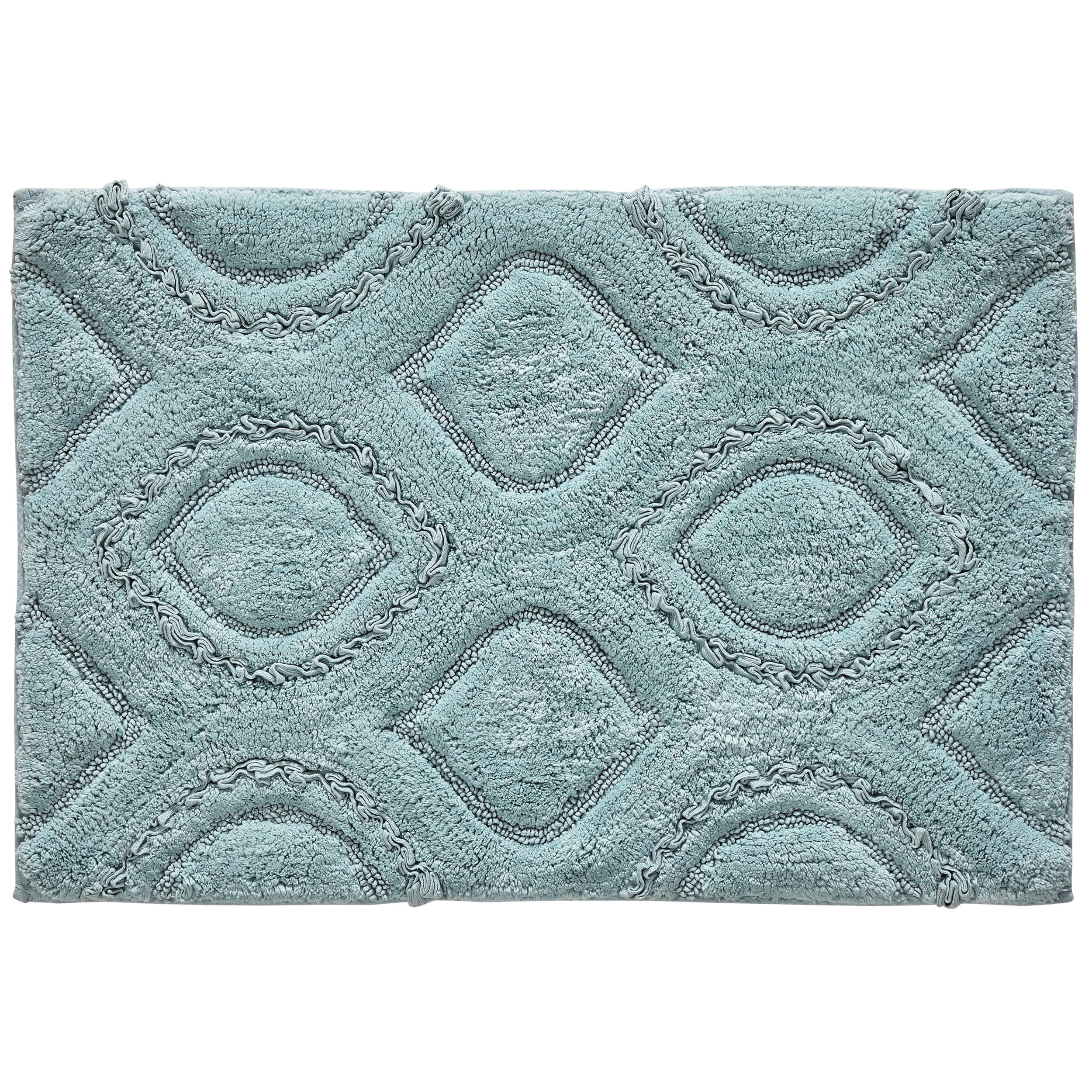 Aqua Ruffle Ogee Cotton Bath Rug Set, 2 Pieces, Better Homes & Gardens