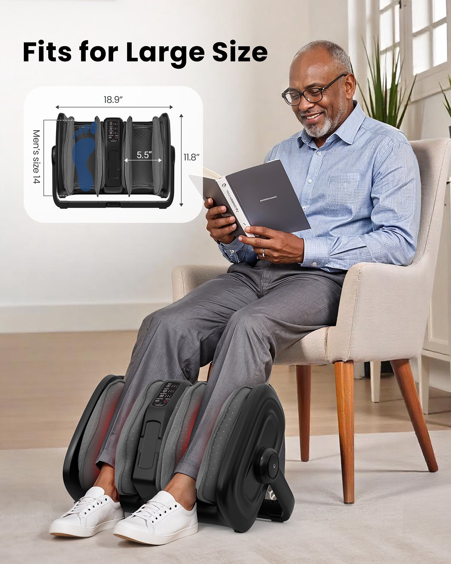 Shiatsu Foot Massager with Heat, 3 in 1 Feet Massage Machine for Neuropathy Plantar Fasciitis Circulation, Gifts