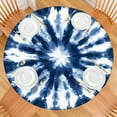 thumbnail image 2 of Blue White Tie Dye Mandala Pattern Round Fitted Tablecloth with Elastic Edge,Dining Table Cover Waterproof,Outdoor Round Tablecloth for Camping,Dining,Indoor and Outdoor, 2 of 7