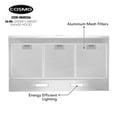 thumbnail image 4 of Cosmo COS-5MU36 36" 200 CFM Under Cabinet Range Hood Kitchen Hood in Stainless Steel, 4 of 13