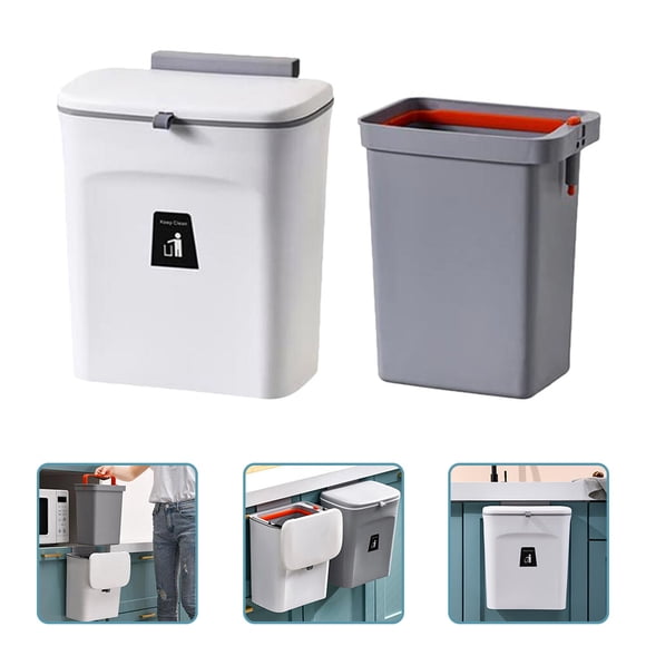 Minkissy Easy to Clean Compost Trash Can Plastic with Lid for Home Use 1Pcs