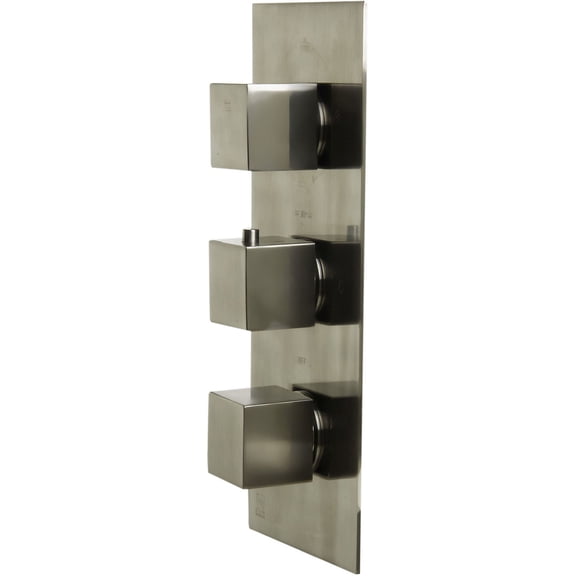 ALFI brand AB2901-BN Brushed Nickel Concealed 4-Way Thermostatic Valve Shower Mixer /w Square Knobs