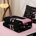 thumbnail image 5 of Homewish Pink Letter T Kids Zipper Full Size Comforter Sets with Fitted Sheet and 2 Pillowcases,Princess Coquette Bows Zipper Bedding Set For Girls,Pink Reversible,4-Piece, 5 of 7