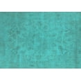 thumbnail image 1 of Ahgly Company Machine Washable Indoor Rectangle Oriental Turquoise Blue Industrial Area Rugs, 7' x 9', 1 of 4