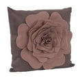 thumbnail image 1 of SARO FT331.CT17S 17 in. Hampton Bay Square Saro Flower Design Throw Pillow - Chocolate, 1 of 1