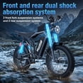 thumbnail image 5 of Moveloop T2 Ebikes for Adults, 750W Motor 28MPH Electric Bike, Up to 70 Miles Range, 48V 15.6Ah Battery 20" Fat Tire Mountain E-Bike, Full Suspension, NFC Unlock, Class 3, 5 of 6