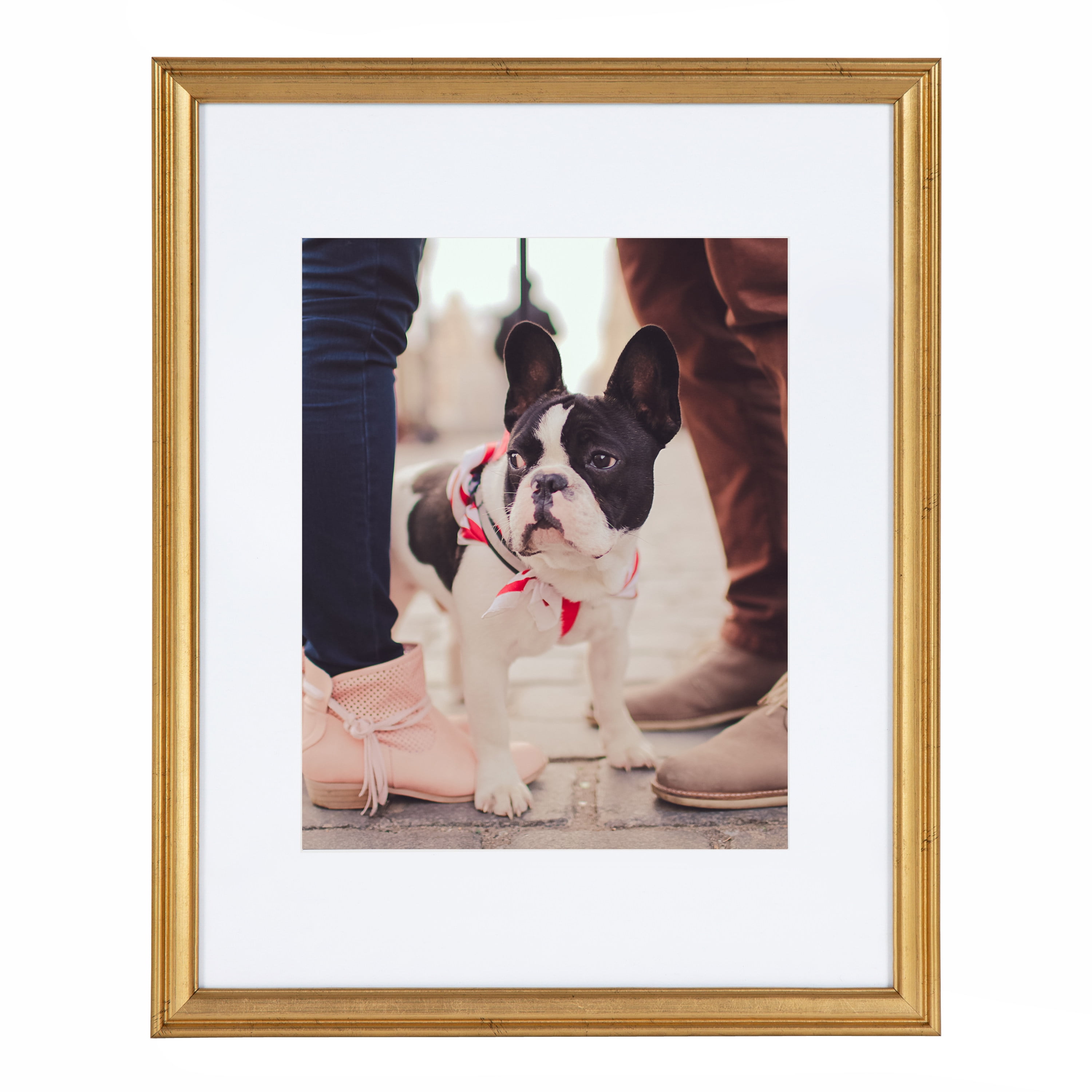 Kate and Laurel 12" x 15" Polystyrene Picture Frame, Gold, Set of 4