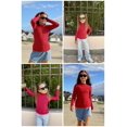 thumbnail image 5 of Oudiya Girls Half Turtleneck Long Sleeve Sweater Tops Knit Slim Fit Pullover Blouse for Kids 6-14Y, 5 of 6